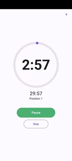 Phone session countdown